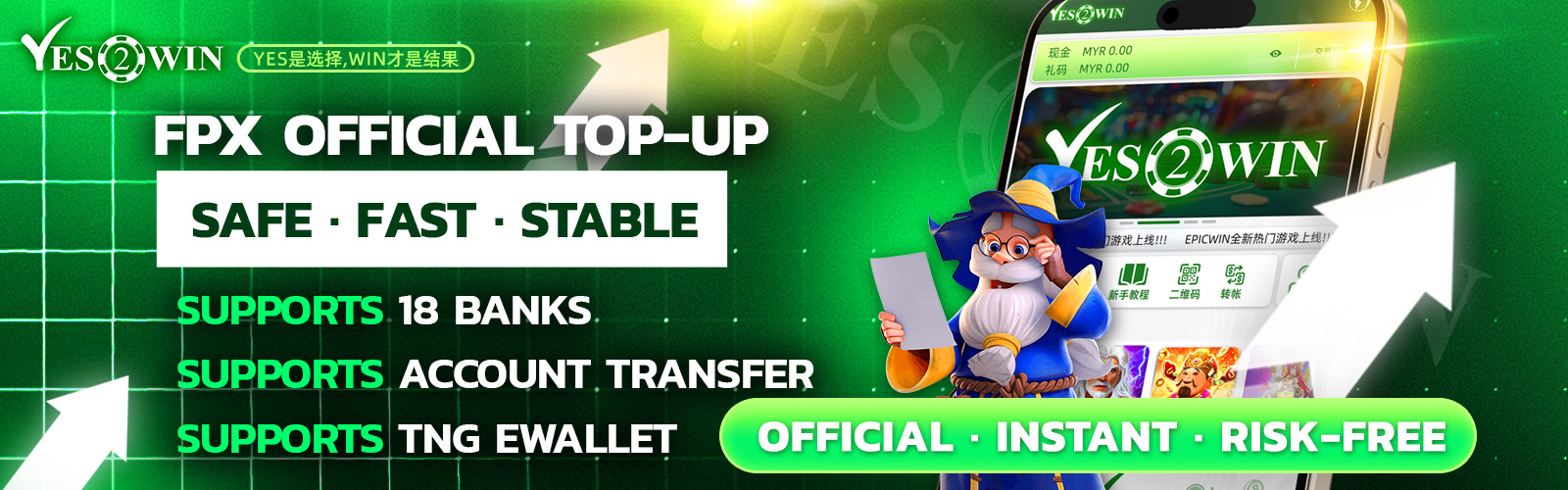 Yes2Win online casino Malaysia promotional banner 2